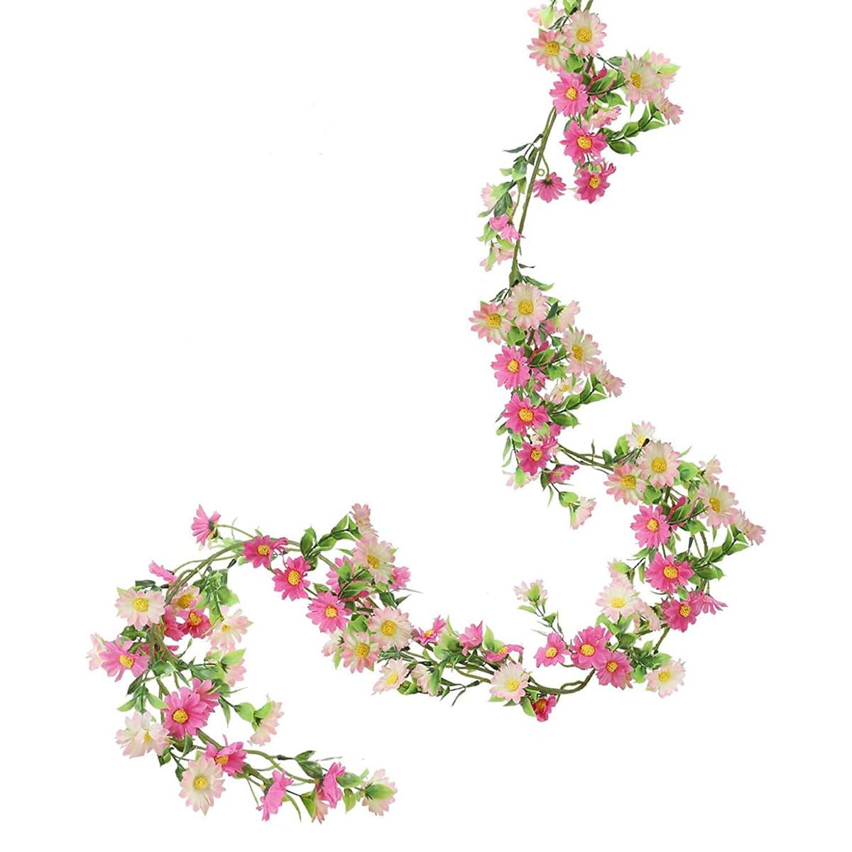 Amazon｜Yavoluy ガーランド花 壁掛け花藤 210cm 88花 1本 ガーベラ